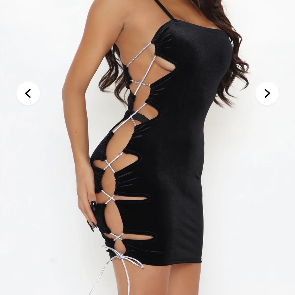 Fashion Nova Black Dress with Silver Accents